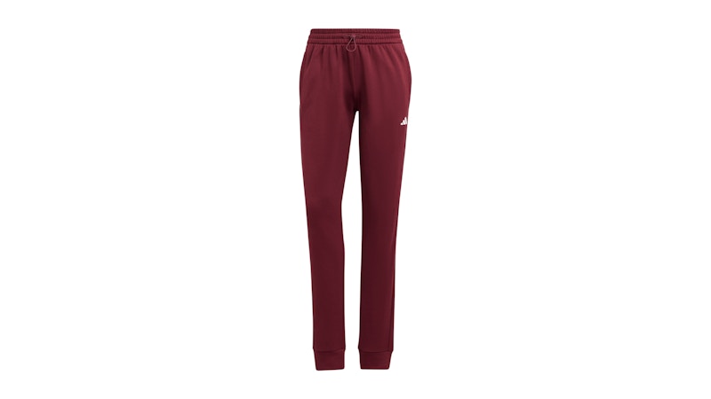 adidas Women's Aeroready Game And Go Regular Tapered Fleece Pant Shadow Red/White
