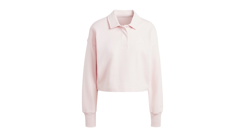 adidas Women's All Szn French Terry Polo Sweatshirt Sandy Pink