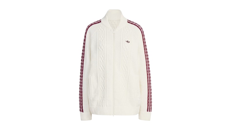 adidas Women's Archive Cutline Knit Track Top Off White