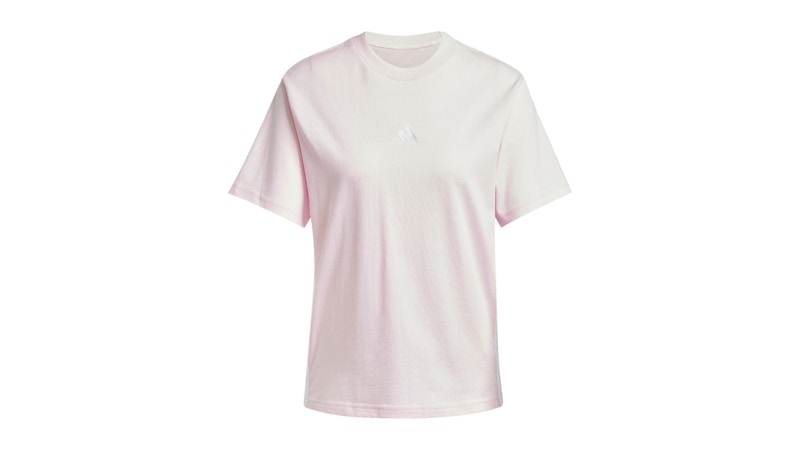 adidas Women's Essentials 3-Stripes Cotton T-Shirt Clear Pink/White