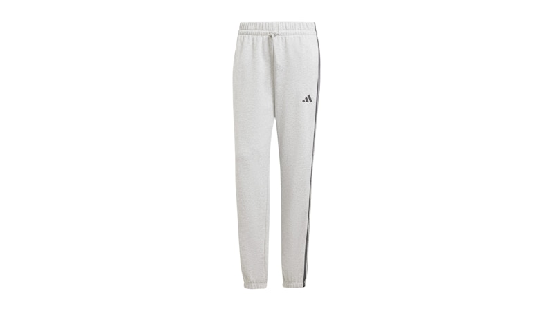 adidas Women's Essentials 3-Stripes French Terry Cuffed Pant Medium Grey Heather/Black