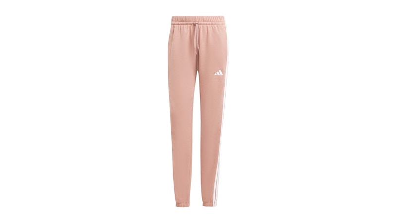 adidas Women's Essentials 3-Stripes French Terry Cuffed Pant Warm Clay/White