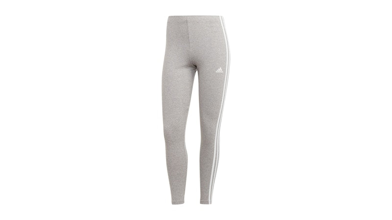 adidas Women's Essentials 3-Stripes High-Waisted Single Jersey Leggings Medium Grey Heather/White