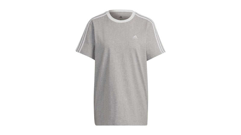 adidas Women's Essentials 3-Stripes T-Shirt Medium Grey Heather/White