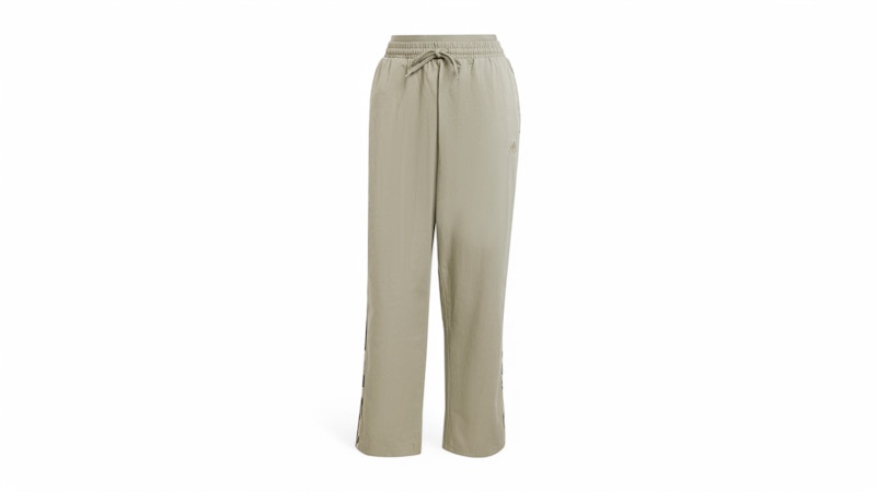 adidas Women's Essentials Camo-Print 3-Stripes Twill Trousers Silver Pebble