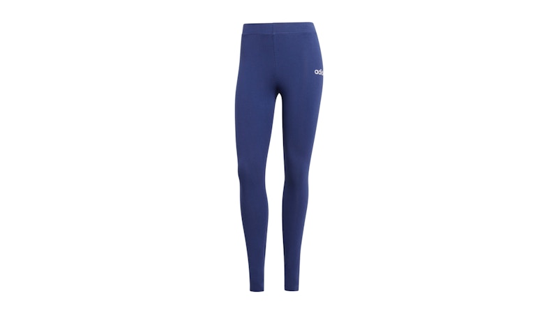 adidas Women's Essentials Linear Cotton Leggings Dark Blue/White