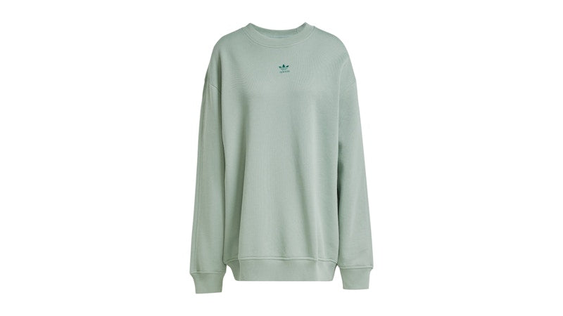 adidas Women's Essentials Oversized French Terry Sweatshirt Silver Green