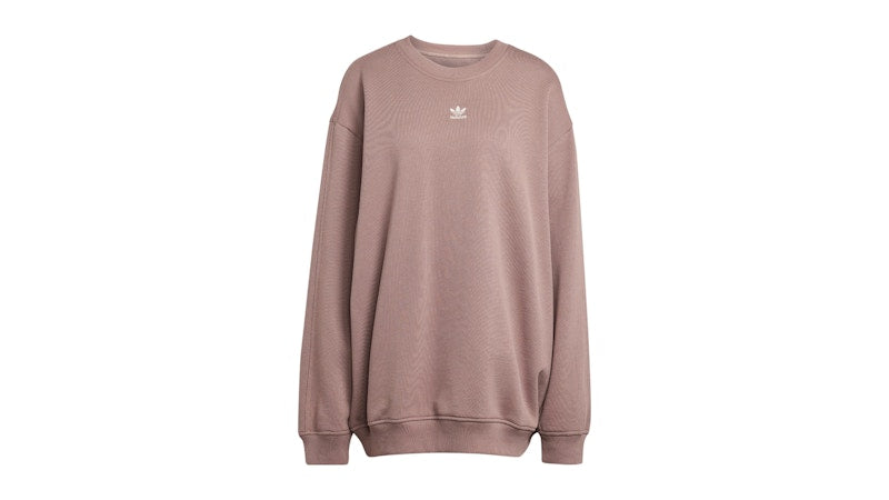 adidas Women's Essentials Oversized French Terry Sweatshirt Trace Brown