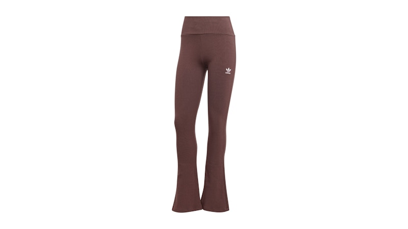 adidas Women's Essentials Rib Flared Pant Shadow Brown