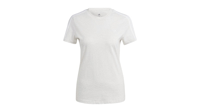 adidas Women's Essentials Slim 3-Stripes T-Shirt Off White/White