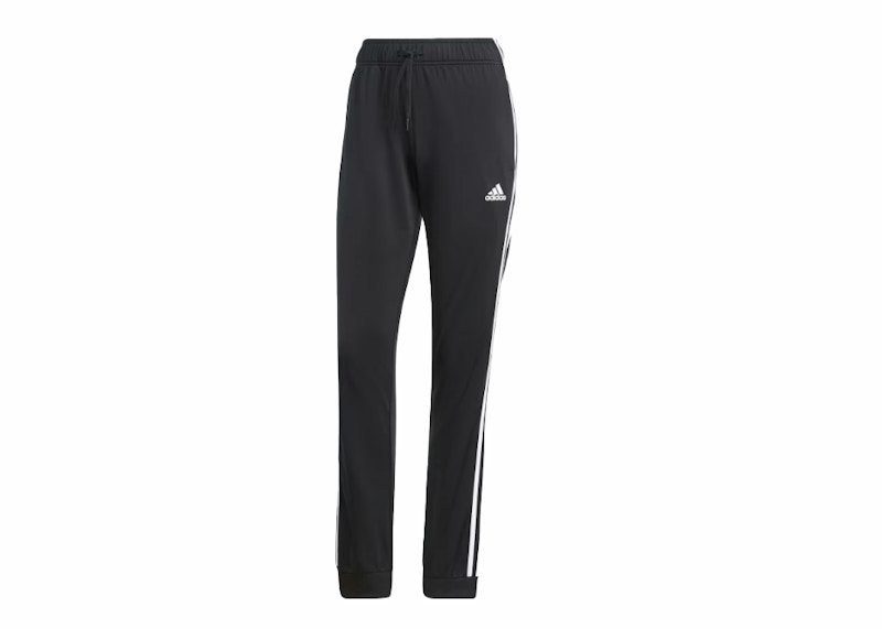 adidas Women's Essentials Warm-up Slim Tapered 3 Stripes Track Pants Black