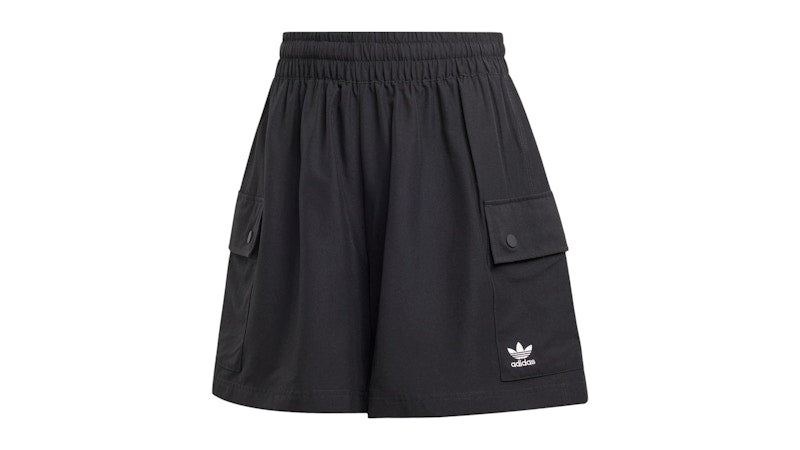 adidas Women's Essentials Woven High-Waist Cargo Shorts Black