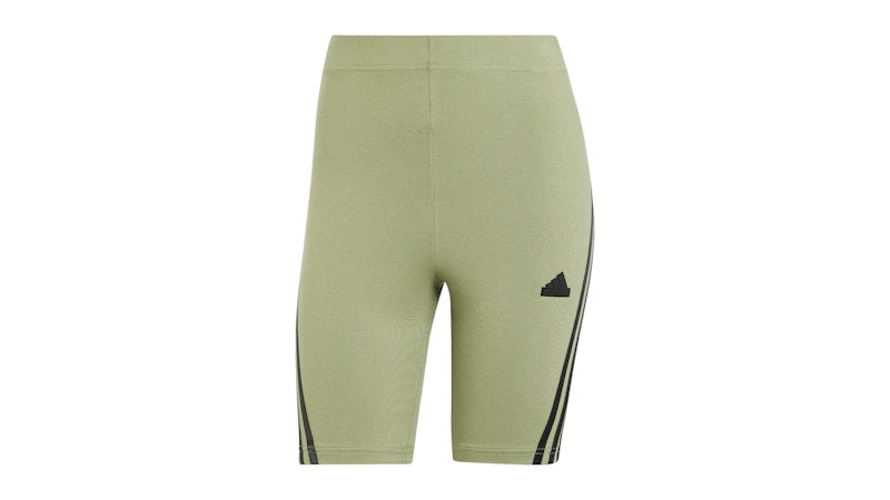 adidas Women's Future Icons 3-Stripes Bike Shorts Tent Green
