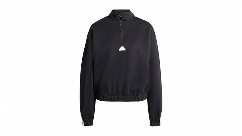 adidas Women's Future Icons Stripes 1/4 Zip Top Black