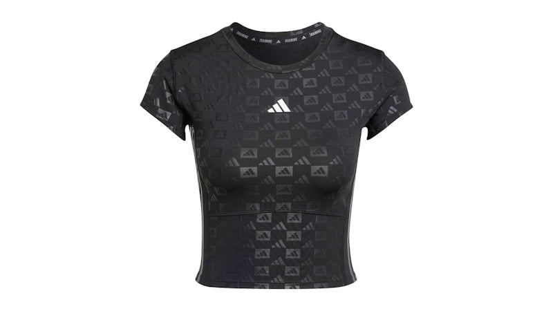 adidas Women's Hyperglam Emboss T-Shirt Black