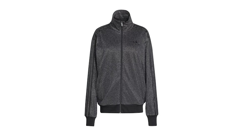 adidas Women's Lurex Firebird Track Top Black/Silver Metallic
