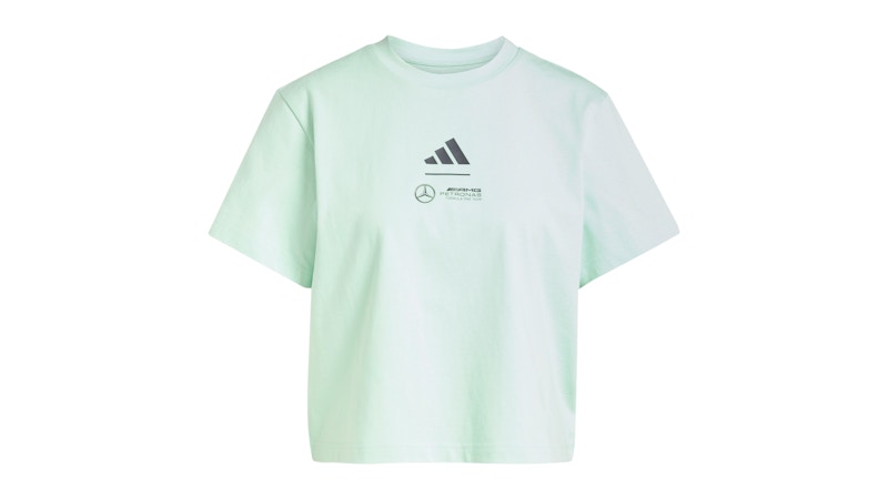 adidas Women's Mercedes AMG Petronas Formula Team Polo Shirt Frozen Green/Grey Strata