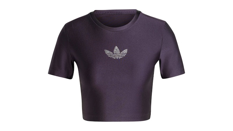 adidas Women's Rhinestone Trefoil T-Shirt Aurora Black