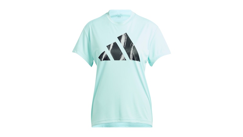 adidas Women's Run It Brand Love T-Shirt Semi Flash Aqua