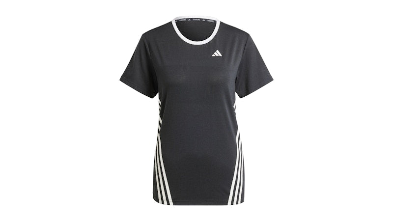adidas Women's Trainicons Wrapping 3-Stripes T-Shirt Black