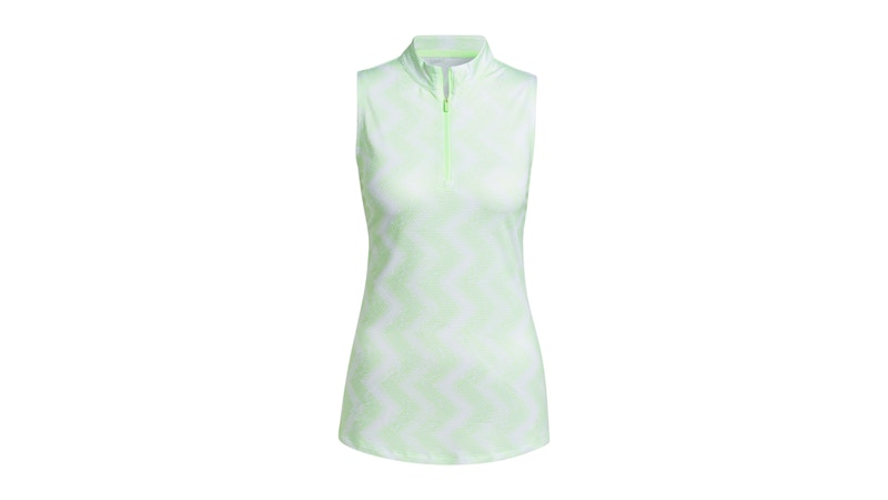 adidas Women's Ultimate365 Ottoman Printed Sleeveless Polo Shirt White