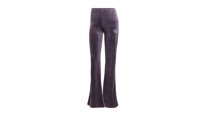 adidas Women's Velvet Rhinestone Trefoil Joggers Aurora Black