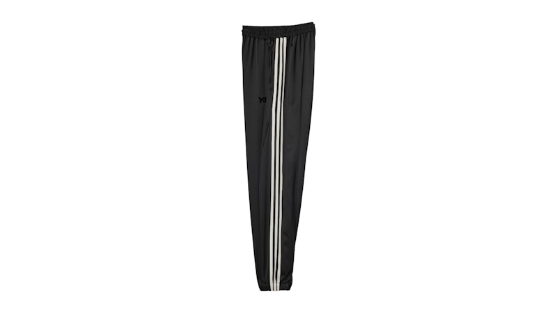adidas Women's Y-3 Tech Silk 3-Stripes Cuffed Tracksuit Bottoms Black