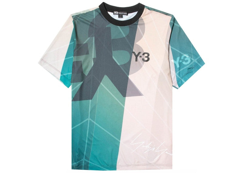 adidas Y-3 AOP Football Shirt Green/Champagne