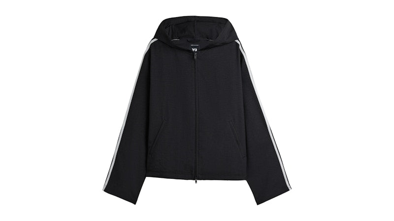adidas Y-3 Hooded Three Stripes Track Top Black