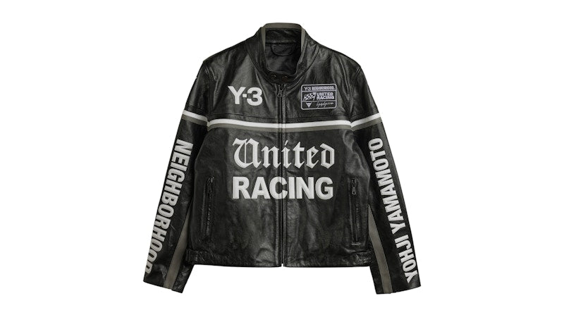 adidas Y-3 NBHD Leather Racer Jacket Black