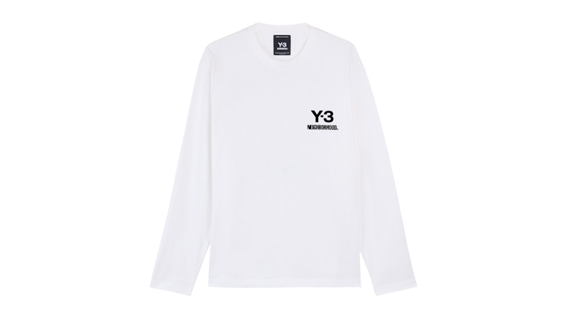 adidas Y-3 NBHD Logo L/S Tee Core White