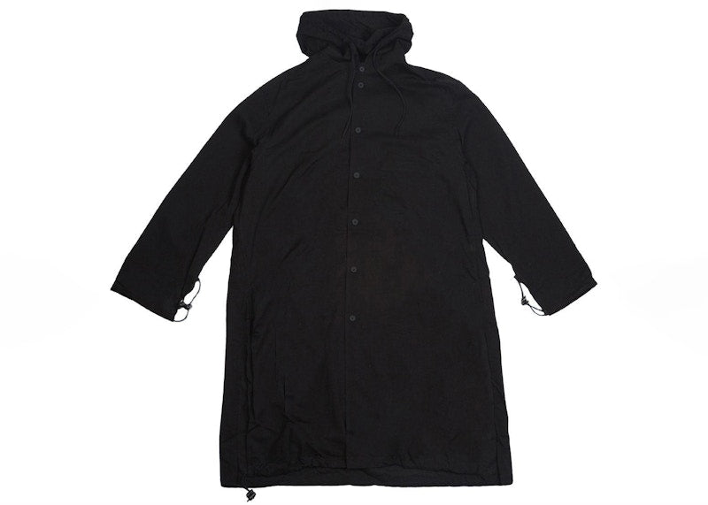 adidas Y-3 Tencel Cotton Hooded Long Sleeve Shirt Black