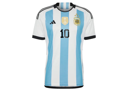 adidas Argentina 23/23 Messi Winners Home Replica Jersey White/Light Blue