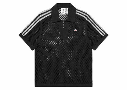 adidas x Edison Chen Crochet Polo Shirt Charcoal