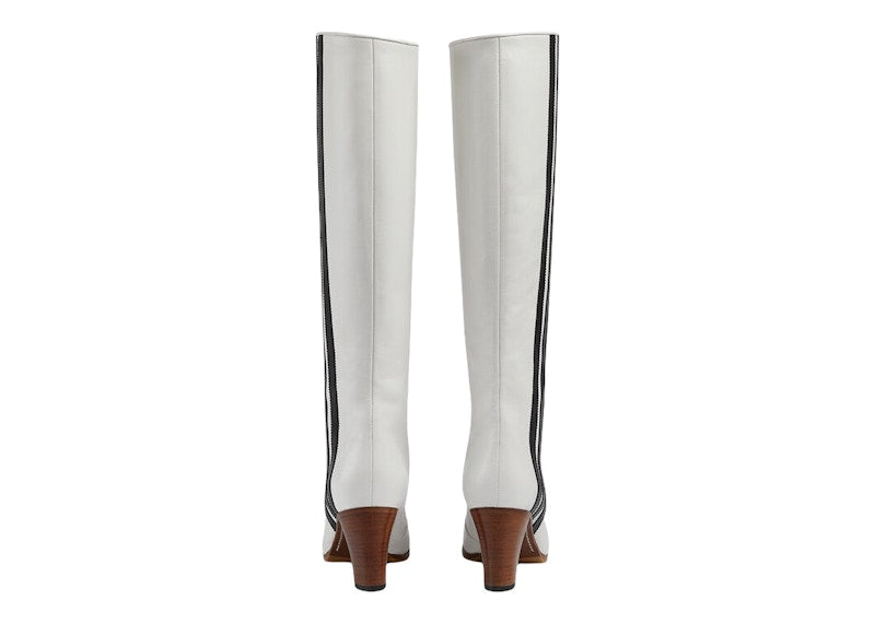 adidas x Gucci 73mm Knee-High Boots White Leather