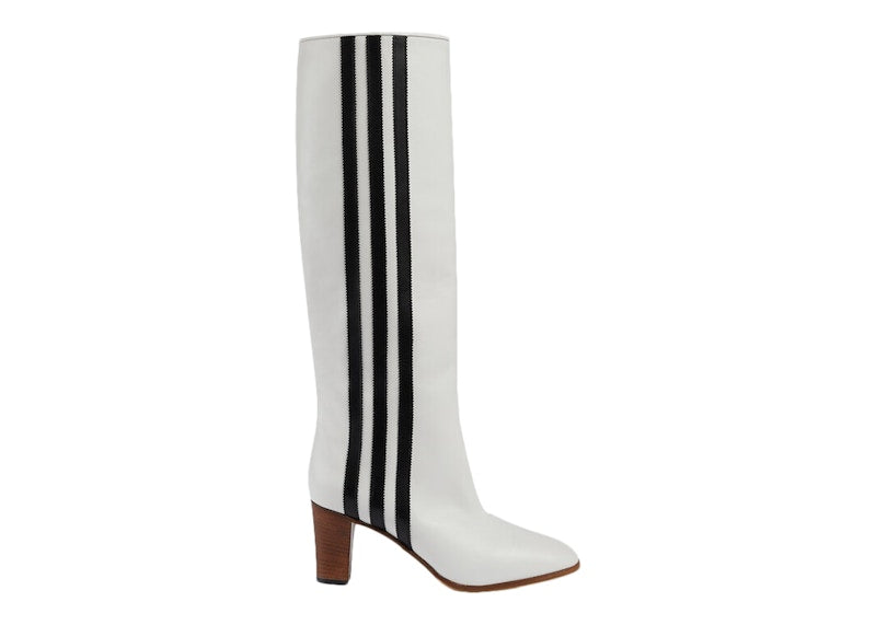 adidas x Gucci 73mm Knee-High Boots White Leather