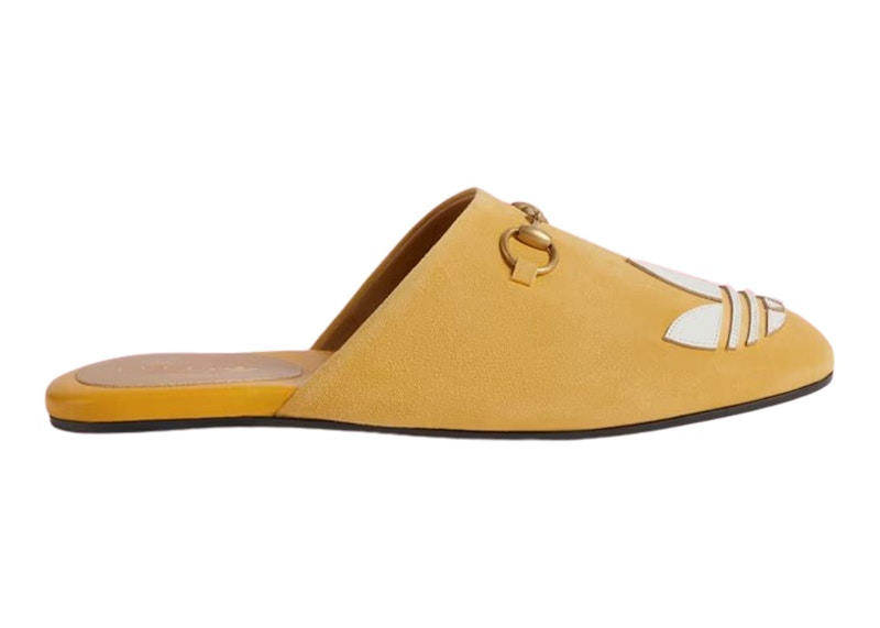 adidas x Gucci Trefoil Slipper Yellow Suede