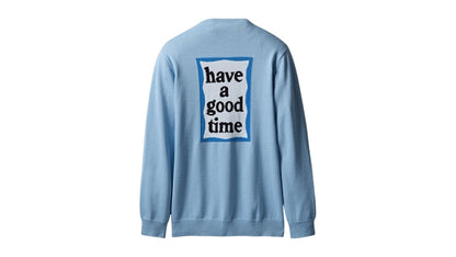 adidas x Have A Good Time Men Summer Knit Sweatshirt Blue/Clear Blue