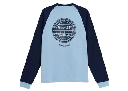 adidas x Oasis Tour 3-Stripes L/S Tee (Asia Sizing) Japan Exclusive Clear Sky/Night Indigo
