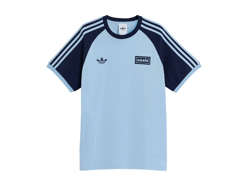 adidas x Oasis Tour 3-Stripes T-Shirt Clear Sky/Night Indigo