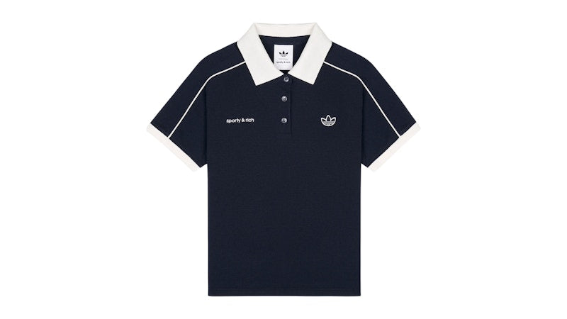 adidas x Sporty & Rich Pique Polo Navy/White