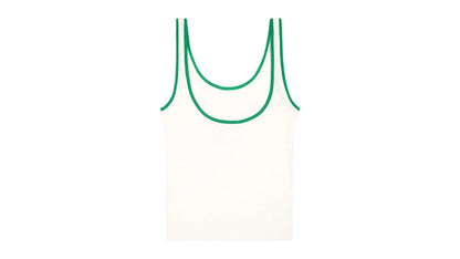 adidas x Sporty & Rich Ribbed Tank Off White/Court Green