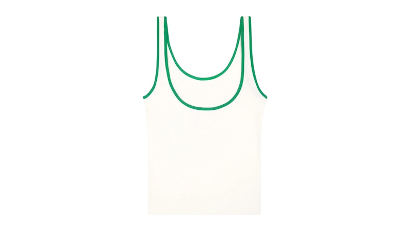 adidas x Sporty & Rich Ribbed Tank Off White/Court Green