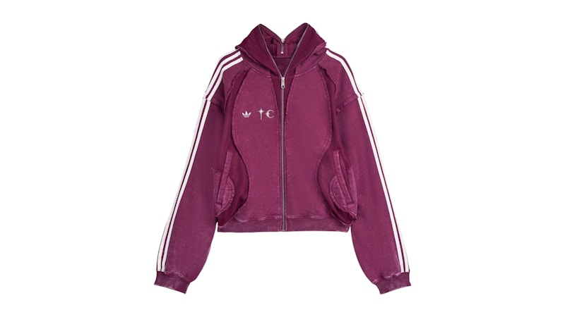 adidas x Thug Club Teamgeist Hooded Zip Up Maroon