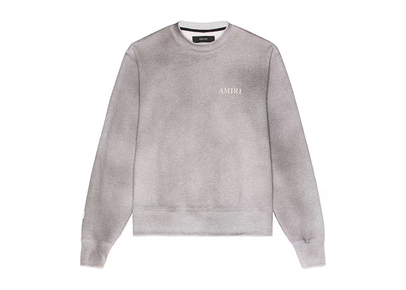 AMIRI Aged Puff Logo Crewneck Grey