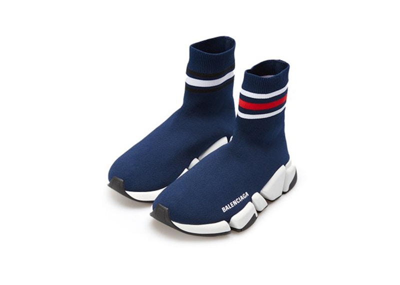 Balenciaga Speed 2.0 Striped Navy Blue Black White (Women's)