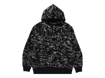 BAPE A Bathing Ape Marbling Camo Relaxed Fit Pullover Hoodie Black