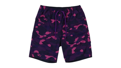 BAPE Color Camo Shark Reversible Shorts Purple Navy