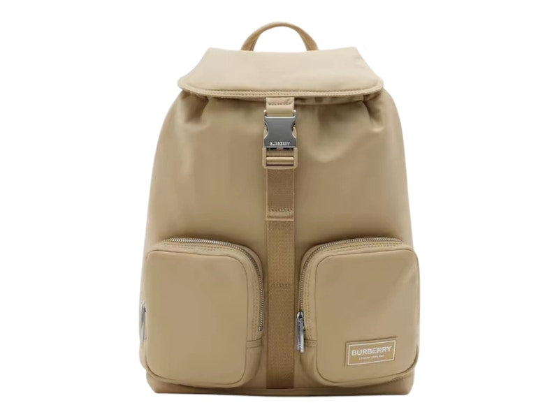 Burberry Nylon Flip Backpack Beige