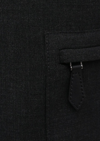 Burberry Stretch Wool Cargo Jogging Pants Dark Gray